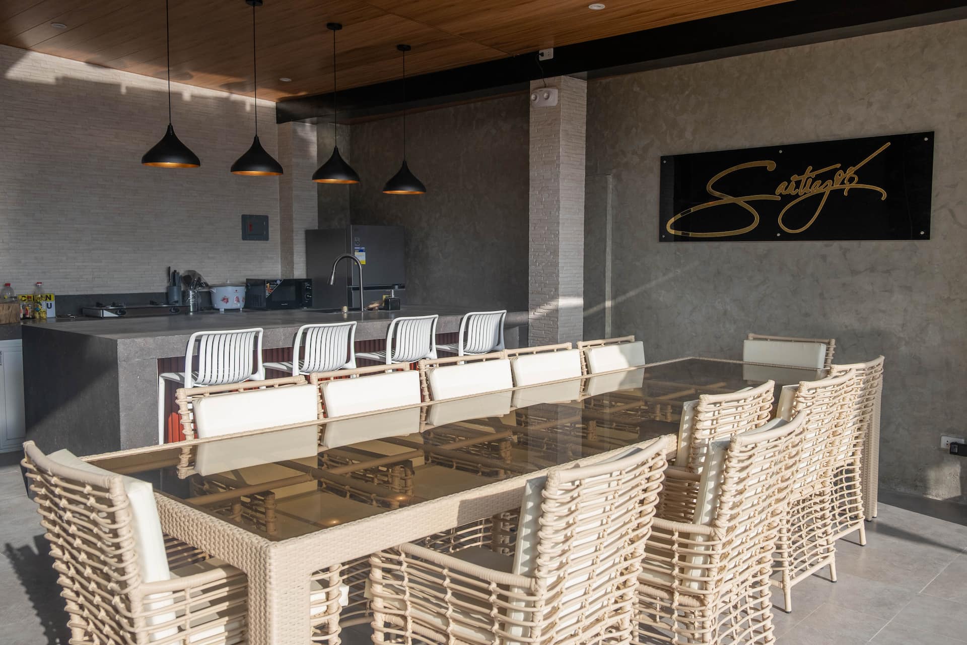 Outdoor gathering area at Santiagos Resort